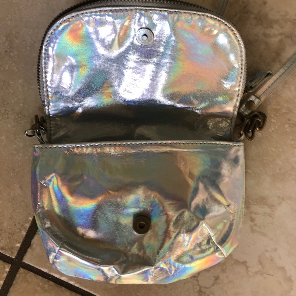 Little holographic metallic purse